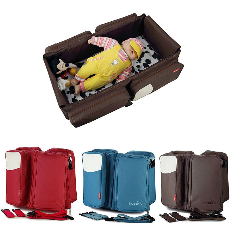 35 cm 다기능 foldable 휴대용 어린이 침대 대용량 미라 어깨 메신저 가방 아기 여행 침대 플러시 배낭
